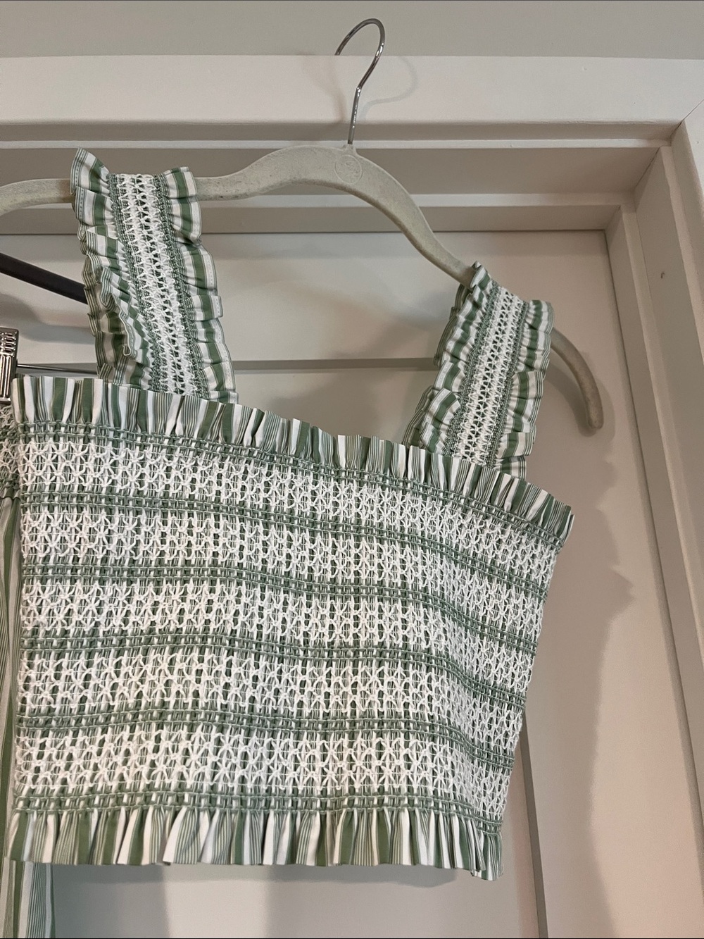 Hill House Delphine Skirt and Azalea Top Set - Apple Green Variegated Stripe XS - Picture 8 of 9